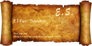 Elfer Sándor névjegykártya