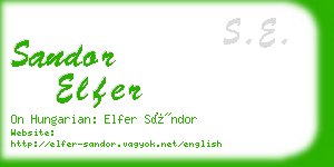 sandor elfer business card